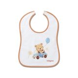 Babero de terry Babyono beige con respaldo impermeable
