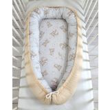 Baby Nest Double-sided Premium Cocoon For Infants Bobono- Rainbow Beige Bear/ Beige