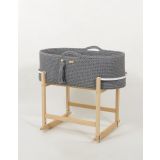 Moisés Boho My Sweet Baby, Cesta de Bebé Hecha a Mano – Gris Oscuro