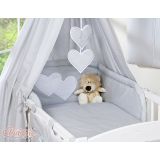 Dosel de Cuna My Sweet Baby con Corazones Colgantes Gris - imagen 3