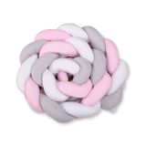 Protector de Cuna Knot Bumper XXL My Sweet Baby - Blanco, Gris y Rosa