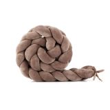 Protector trenzado de terciopelo Taupe de Waldin, ideal para cuna.
