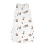 Saco de dormir de bambú Waldin con diseño de abeja en color blanco.