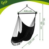 Silla colgante 210cm negra Gardlov - Hamaca de jardín - imagen 3