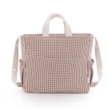 Bolso maternal Pack Taylor Cambrass color rosa vichy, vista frontal