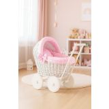 Carrito de muñecas de mimbre My Sweet Baby con ropa rosa - imagen 2