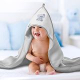 Toalla de baño con capucha Akuku Bear Grey para bebé - imagen 3