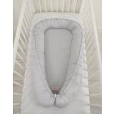 Baby Nest Double-sided Premium Cocoon For Infants Bobono- White Polka Dots On Grey/grey