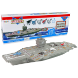 Portaaviones de Lean Toys con jets y luces en acción