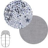 Saco Silla Paseo Universal Star Liberty Azul de Cambrass, textura de algodón suave