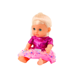 Muñeca con Vestido Rosa que Hace Sonido y Orina