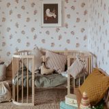 Cuna Móvil Waldin 7 en 1 de Madera Natural con Colchón