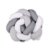 Protectores de Cuna Knot Bumper My Sweet Baby - Blanco, Gris y Antracita