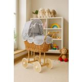 Carrito de Muñecas de Mimbre My Sweet Baby con Ropa de Cama Gris - imagen 3