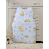 Cotton Sleeping Bag For Children, Size M, 6-12 Months, Tog 2.5, All-season, Blue Teddy Bear