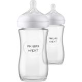 Biberón de vidrio Philips Avent Natural de 240ml, material de alta calidad farmacéutica