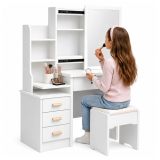 Mesa de maquillaje en color blanco con diseño minimalista