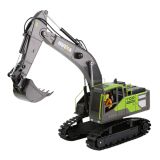 Detalle del brazo articulado y la cuchara de la excavadora Huina 1:18