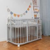 Cuna Waldin de madera de haya maciza con acabado eco-amigable
