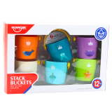 Juego de Cubos para Baño con Agujeros Coloridos 6pcs