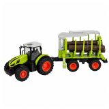 Tractor forestal RC de color verde y negro ideal para niños