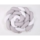 Protector de Cuna Knot Bumper XXL My Sweet Baby - Blanco y Gris - imagen 2