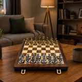 Juego de Ajedrez de Metal con Tablero Plegable - imagen 3