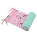 Protector Universal para Cuna My Sweet Baby - Búhos Rosa-Menta
