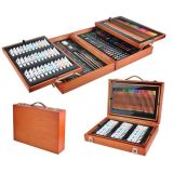Kit de pintura en maletín de madera 174 piezas