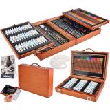 Kit de pintura en maletín de madera 174 piezas