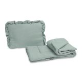 Set para Cochecito y Moisés de Bebé tejido Muselina - Khaki , Almohada + Manta - imagen 2