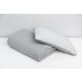 Conjunto de Cuna, Manta + Almohada Gris Tejido con Muselina: Comodidad y Elegancia para Tu Bebé - imagen 9