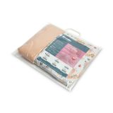 Conjunto de terciopelo para Cochecito y  Capazo de Bebé con volante en tono Picnic Melocotón