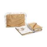 Conjunto de terciopelo para Cochecito y  Capazo de Bebé con volante en tono Sueño Beige - imagen 2