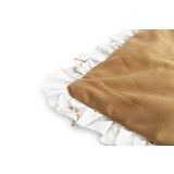 Conjunto de terciopelo para Cochecito y  Capazo de Bebé con volante en tono Sueño Beige - imagen 4