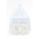 Estructura de Madera Blanca con Ruedas y Frenos