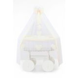 Estructura de Madera Blanca con Ruedas y Frenos