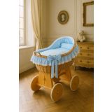 Moisés de Mimbre Carina Natural con Ropa de Cuna Azul – MY SWEET BABY - imagen 6