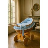 Moisés de Mimbre Carina Natural con Ropa de Cuna Azul – MY SWEET BABY - imagen 3