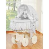 Capazo de Mimbre Blanco con Dosel Amelie + Ropa de Cama Gris – MY SWEET BABY - imagen 3