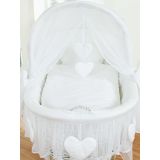 Capazo de Mimbre Blanco con Ruedas y Dosel Amelie + Ropa de Cama – MY SWEET BABY desde arriba