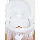 Capazo de Mimbre Natural con Dosel Amelie + Ropa de Cama Blanca – MY SWEET BABY desde arriba 