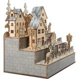 lampara de madera pueblo navideño