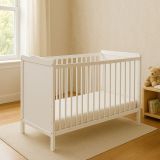 Cuna de Madera Blanca Matteo 120x60 cm – 3 Alturas, Barrotes Extraíbles - imagen 5