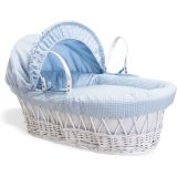 Moisés de Mimbre Blanco Waffle azul Clair de Lune