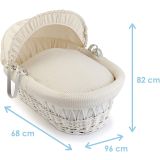 Moisés de Mimbre Blanco Waffle crema Clair de Lune