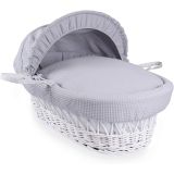 Moisés de Mimbre Blanco Waffle gris - Clair de Lune