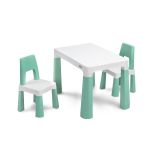 Mesa Infantil de plástico y 2 sillas Monti , Toyz color menta