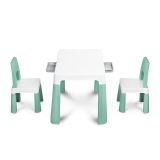 Mesa Infantil de plástico y 2 sillas Monti , Toyz color menta