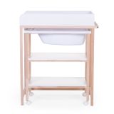Mueble cambiador con Bañera en color Blanco y Natural, Childhome